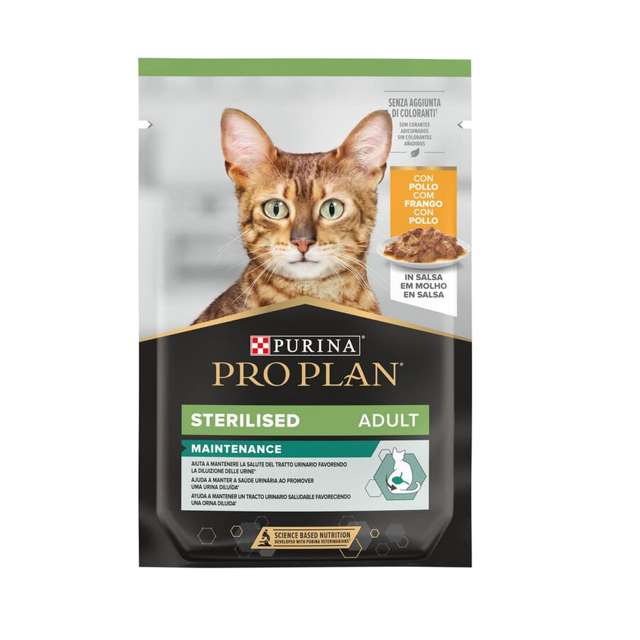 85 g Pro Plan Sterilised Maintenance saquetas com frango em molho para gatos