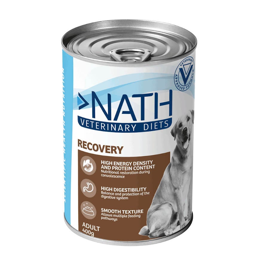 12 latas x 400 g Nath Veterinary Diets Recovery Salmão e Fígado de Frango lata para cães Pack poupança!