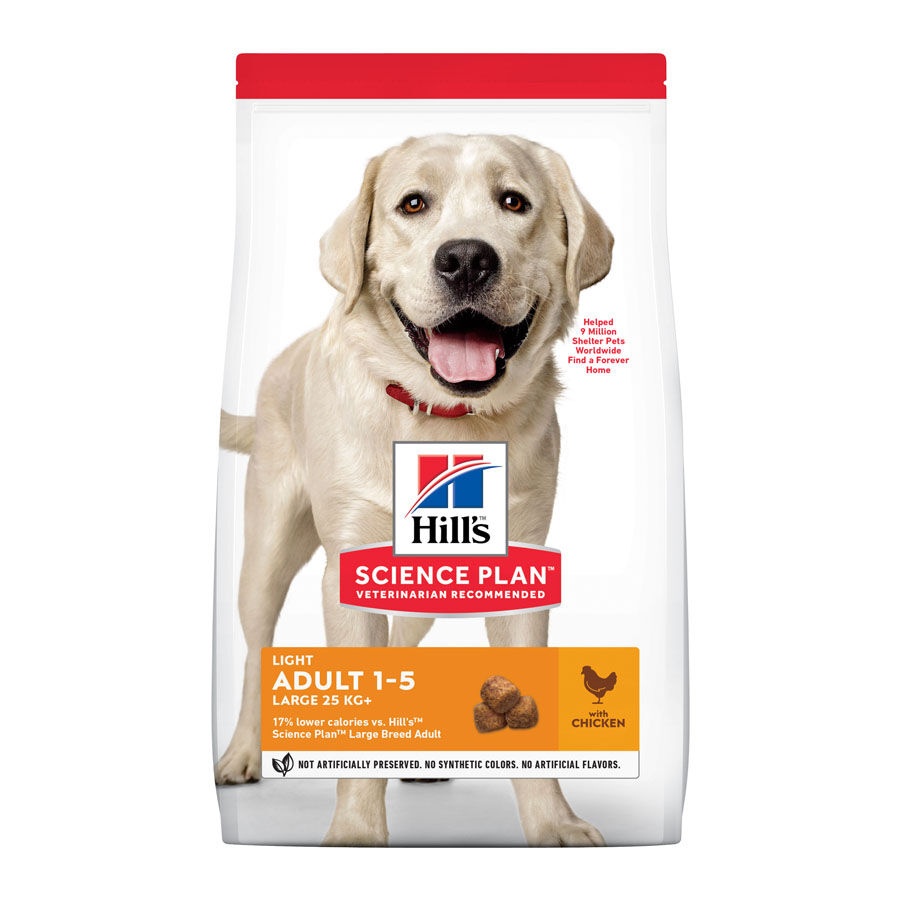 2 x 14 kg Hill's Science Plan Light Adult Frango ração para cães Pack poupança!