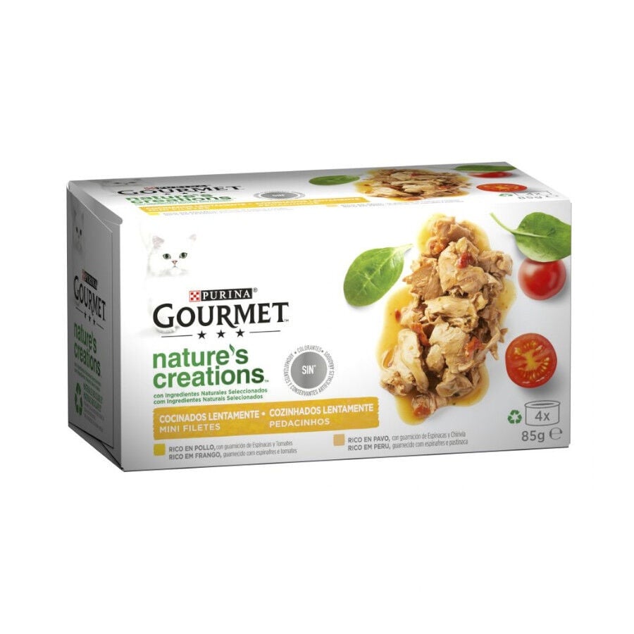 4 latas x 85 g Purina Gourmet Nature's Creations Mini Filetes de Carne