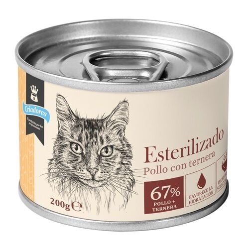 200 g Criadores comida húmida para gatos esterilizados