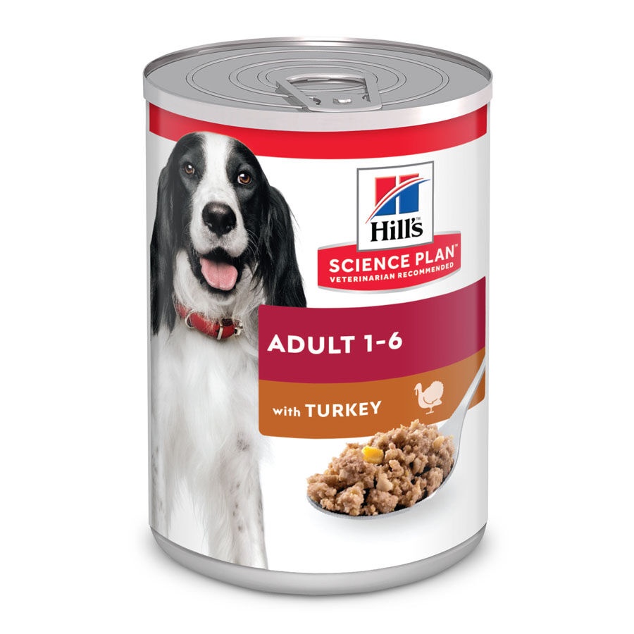 24 latas x 370 g Hill's Adult Science Plan Peru lata para cães Pack poupança!