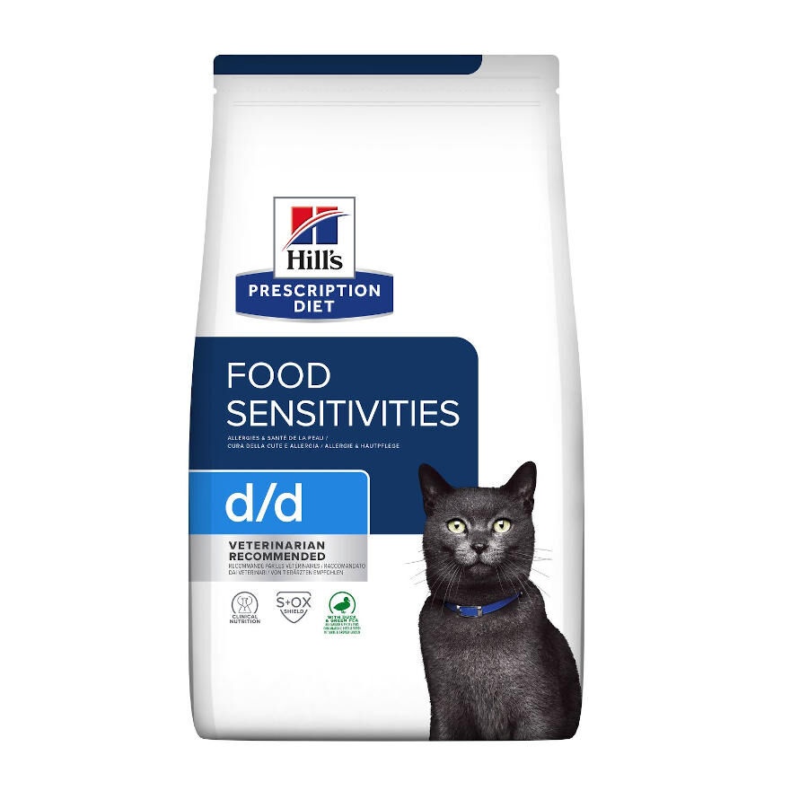 1.5 kg Hill's Prescription Diet Food Sensitivities d/d Pato ração para gatos