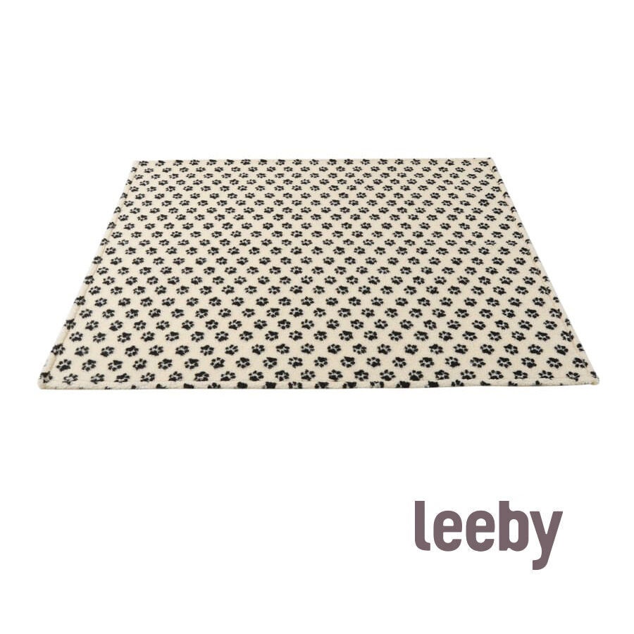 Leeby Manta de lã com estampado de patas para cães