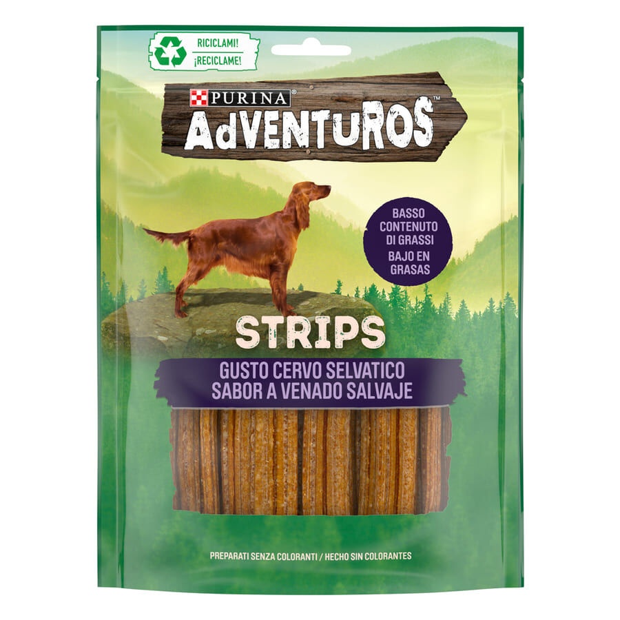 4 pacotes x 90 g Adventuros Barras carne de veado para cães Pack poupança!