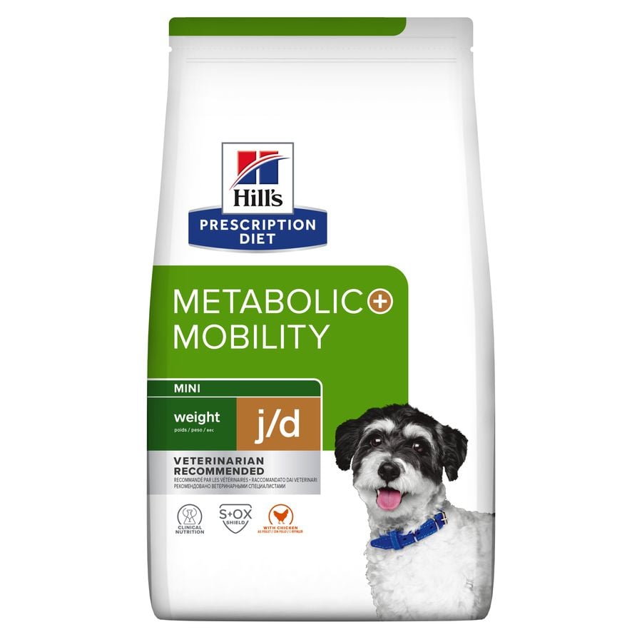 2 x 3 kg Hill's Prescription Diet j/d Metabolic + Mobility mini Adult ração para cães Pack poupança!