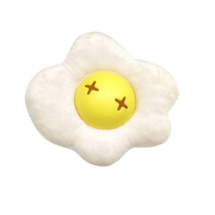 Tootoy! Comfort Fried Egg Cuddler peluche porta-snacks para cães